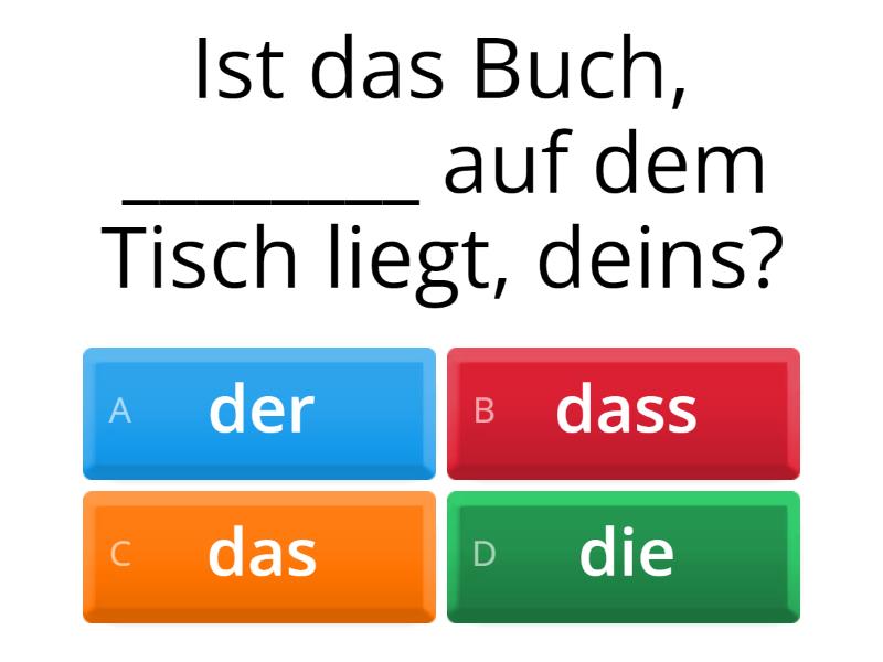 Der Oder Das Test | Der Die Das Test Beispiel – ZRPIV