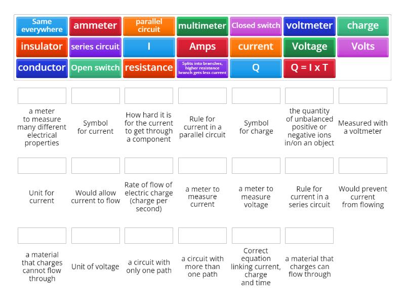 electrical-words-definitions-match-up