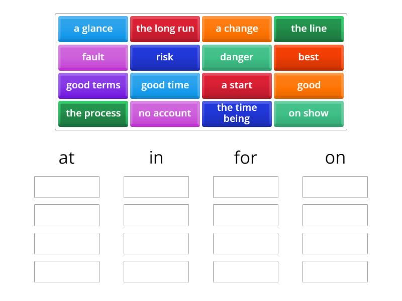 Prepositional phrase sorting - Ordenar por grupo