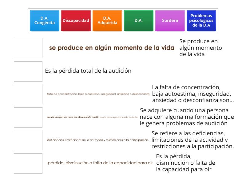 DISCAPACIDAD AUDITIVA - Match up