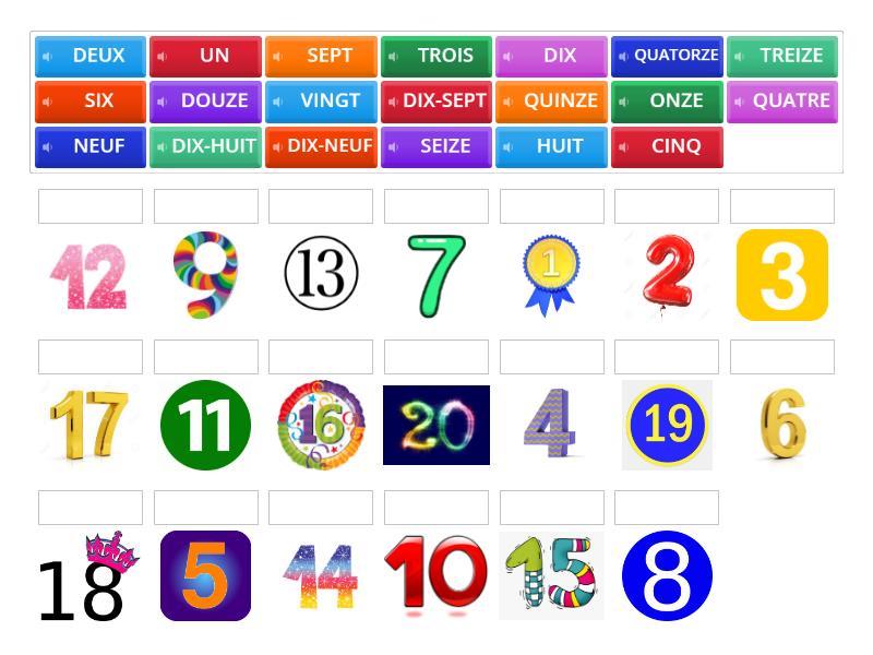 french-numbers-1-20-match-up