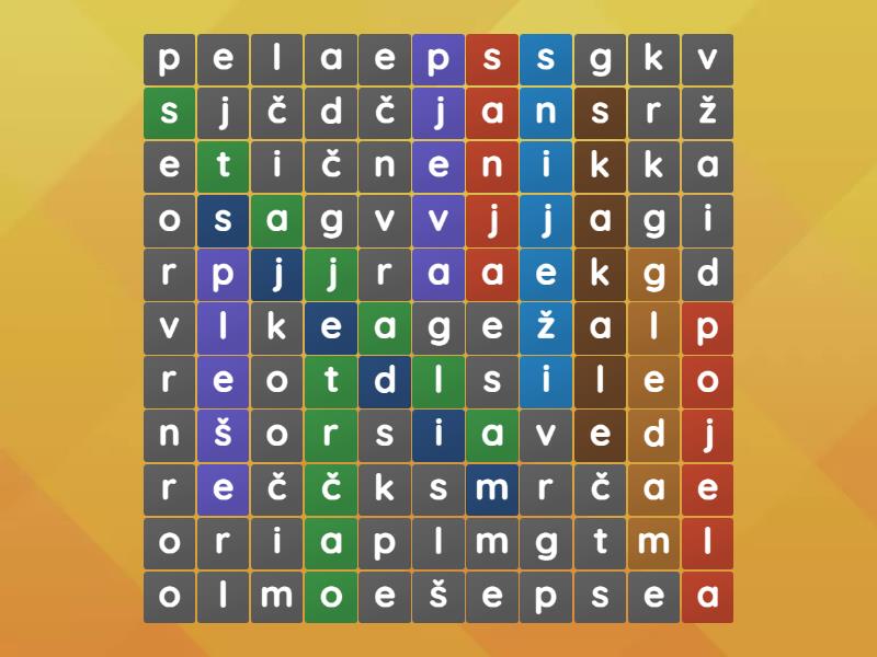 Glagoli, 3. razred - Wordsearch