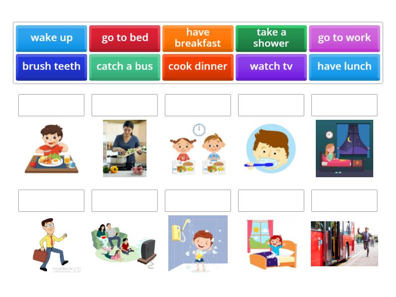 Daily Routines - Find the Match - Une las parejas