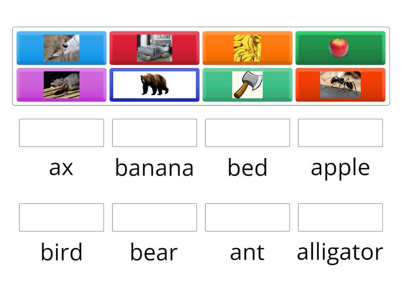 Letters A/B Glossary - Match Up