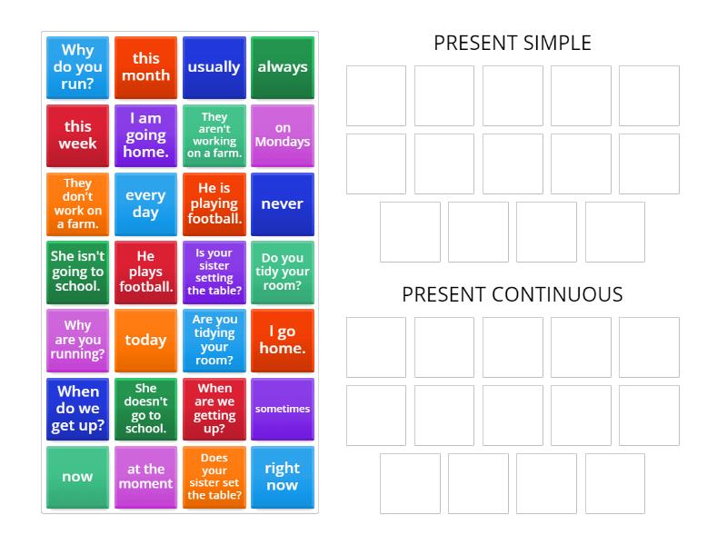 PRESENT TENSES - Group sort