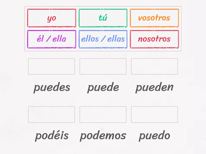El verbo poder en presente - Une las parejas