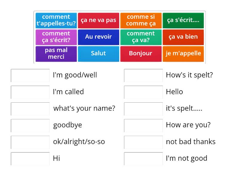 Y7 Test 1 - Match up