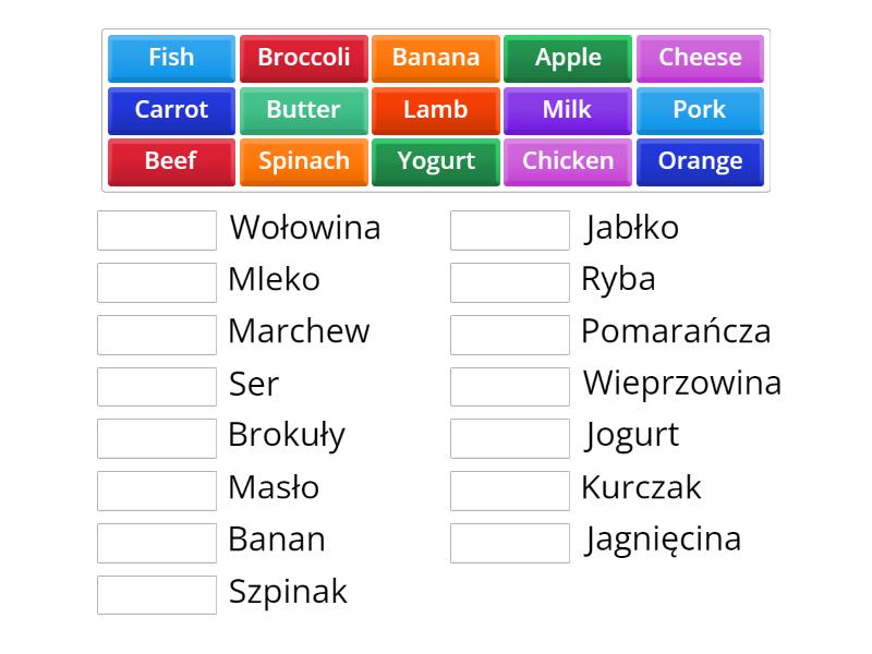 Food part 1 - Match up