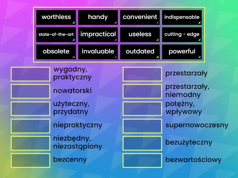 Technology - Linguahouse - adjectives - Match up