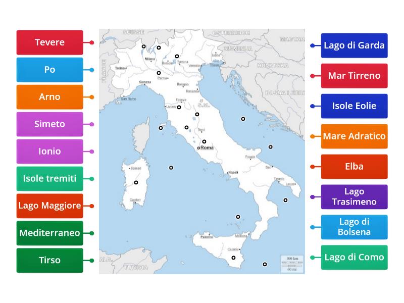 Fiumi Laghi E Mari Italiani Labelled Diagram