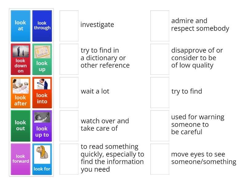 OET B1 Unit 3 Phrasal look - Match up