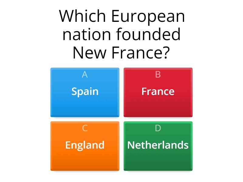 European Nations Settle North America Quiz