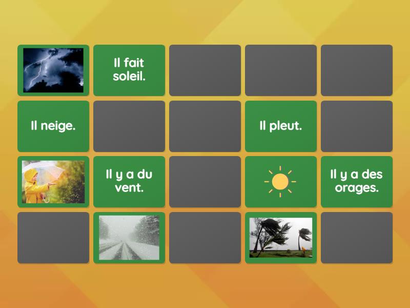 Quel temps fait-it? ()Maze - Matching pairs