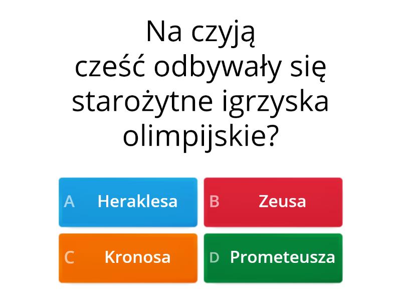 Starożytne Igrzyska Olimpijskie - Quiz