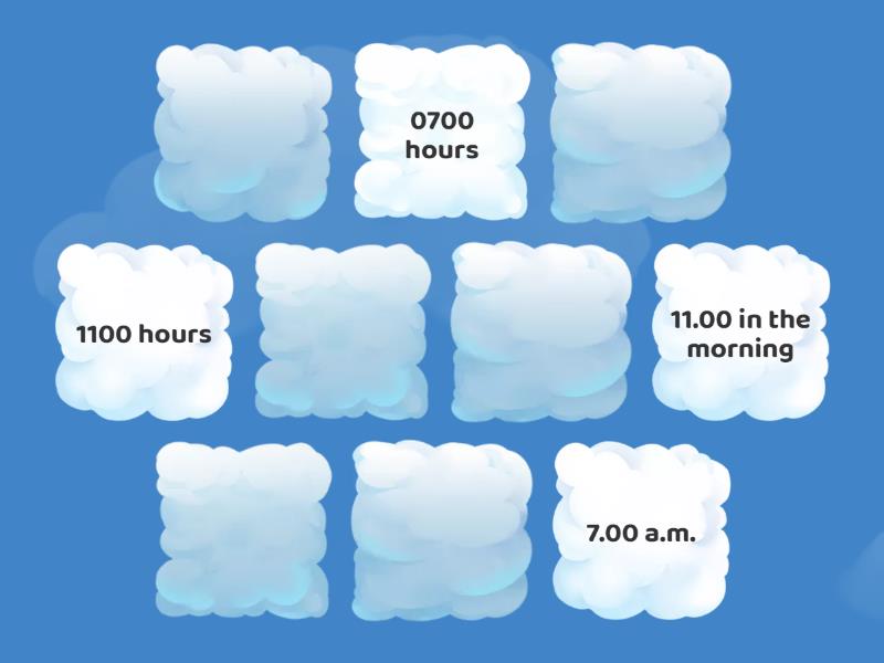 Year 4 Unit 4 12hour and 24hour Systems Matching pairs