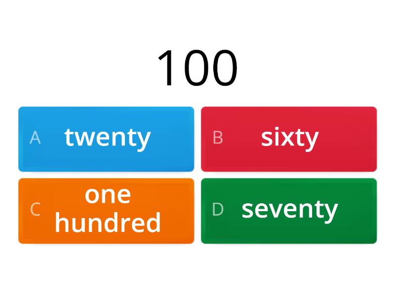 Numbers 1-100 - Cuestionario