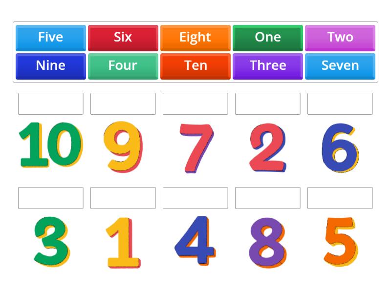 MATCH THE NUMBERS WITH THE VOCABULARY - Une las parejas