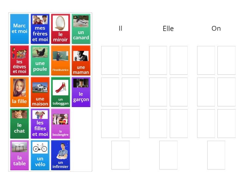 J&A Tri par pronom il/elle/on - Group sort