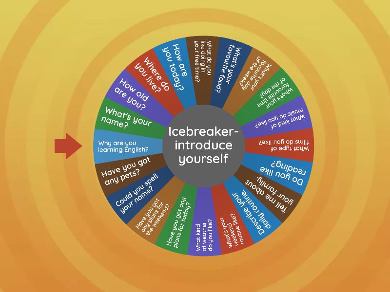 Icebreaker introduce yourself Spin the wheel