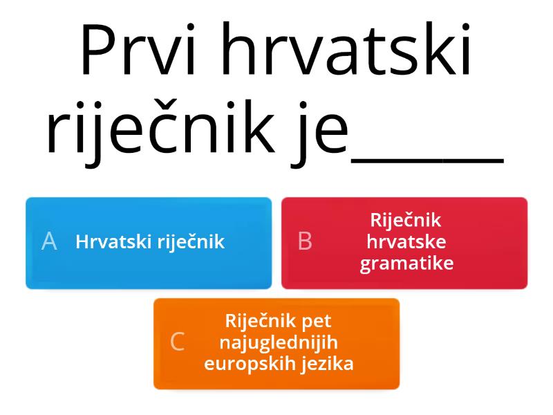 Povijest Hrvatskog Jezika - Cuestionario