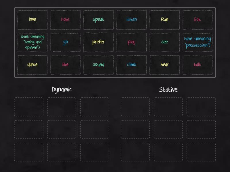 Adp Stative And Dynamic Verbs Group Sort