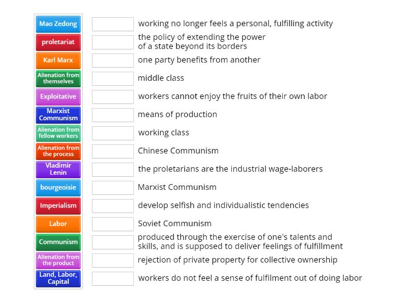 COMMUNISM QUIZ - Match up