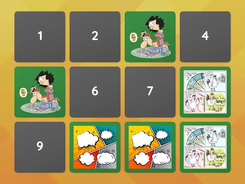 comic memory game - Matching pairs