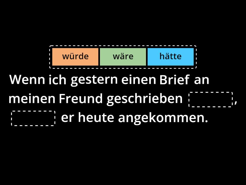 Konjunktiv 2 Vergangenheit - Complete the sentence