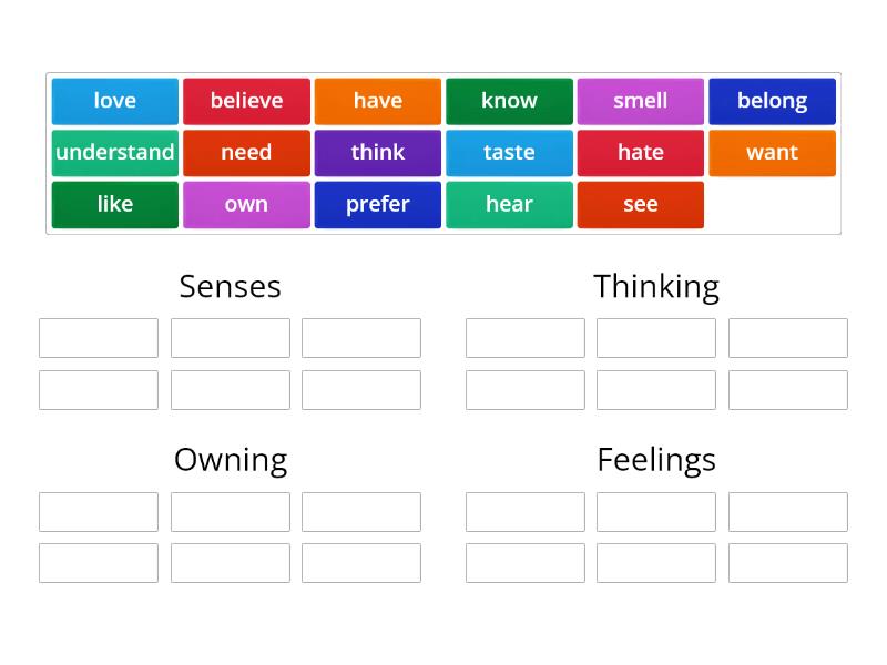 Group verbs. Own belong разница.