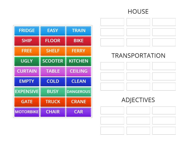 CATEGORIES - Group sort