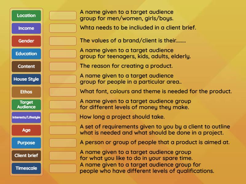 CLIENT BRIEF & TARGET AUDIENCE - Match up