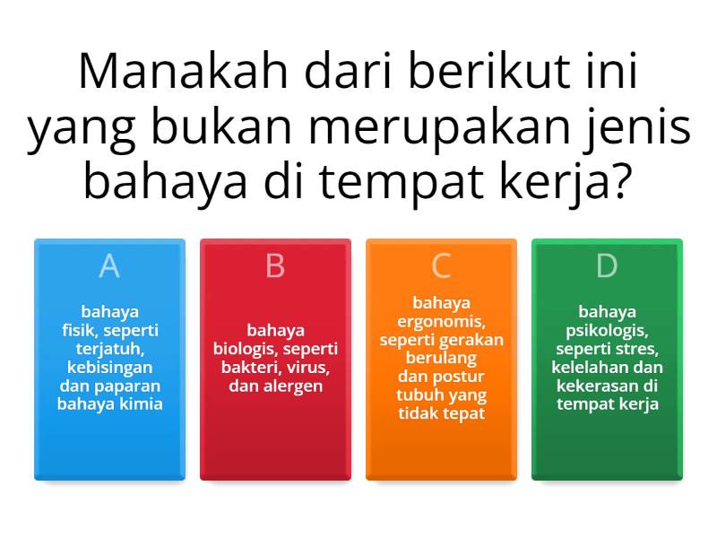 KESELAMATAN DAN KESEHATAN KERJA (K3) - Quiz