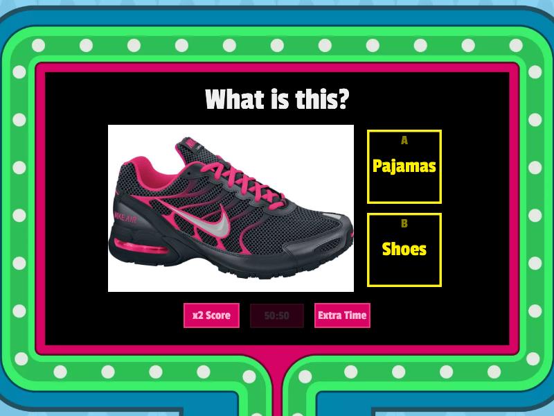Clothes vocabulary - Gameshow quiz