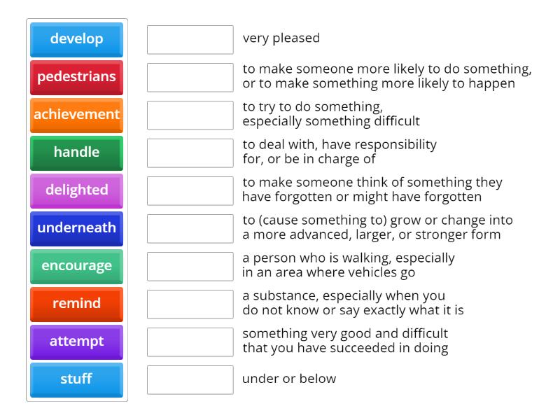 vocabulary - Match up