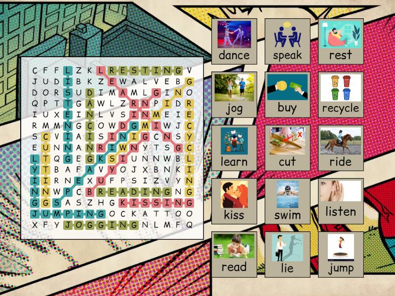 Verbs with -ing - Wordsearch