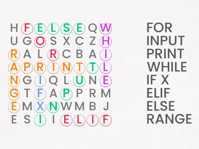 python coding - Wordsearch