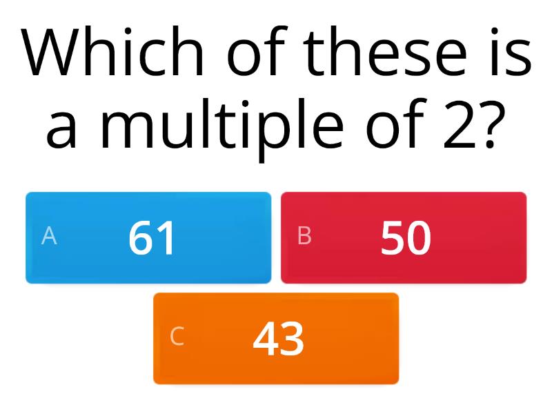 Multiples of 2 - Quiz