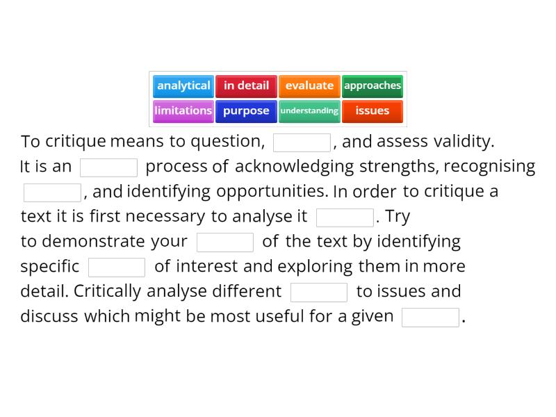 WHAT DOES CRITIQUE MEAN intelligence overview