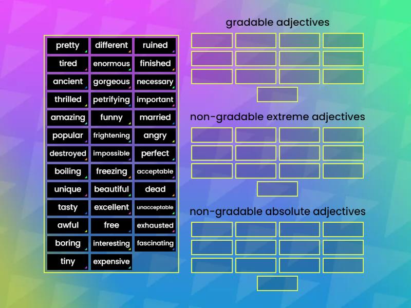 adjectives - Group sort