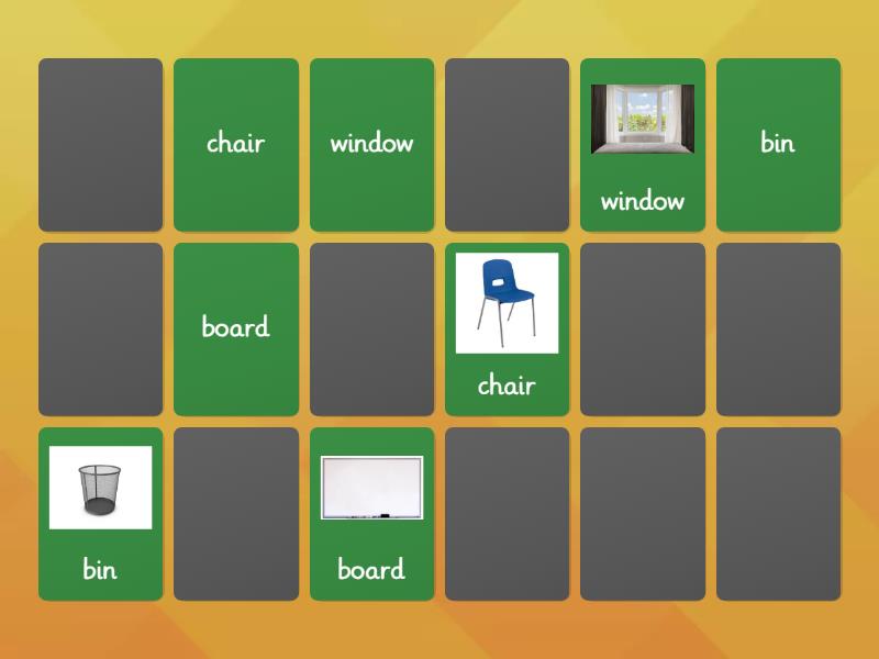 PE Classroom Objects - Find the pairs - Matching pairs