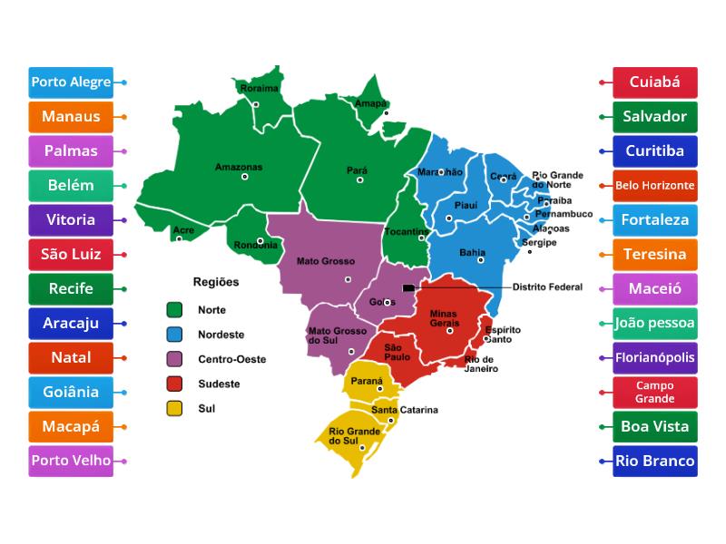 Estados E Capitais Do Brasil Labelled Diagram 9017