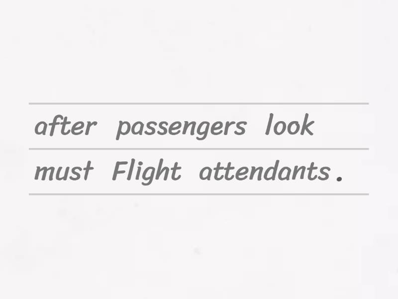 Word order Cabin crew Job - Unjumble