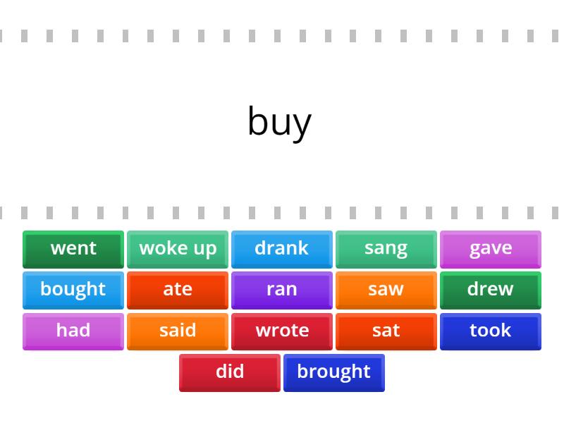 Simple Past- irregular verbs - Find the match