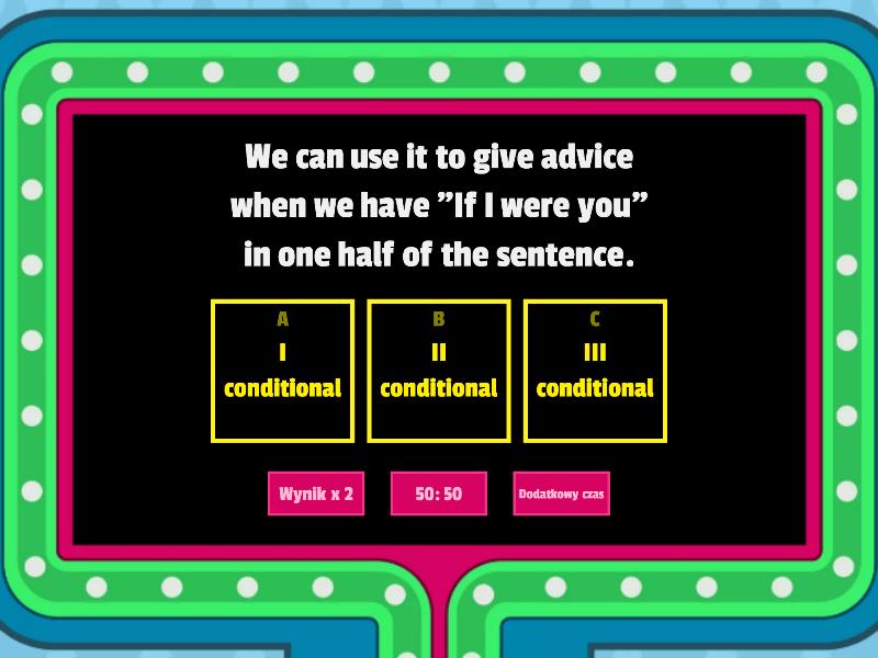 Conditionals - Gameshow Quiz