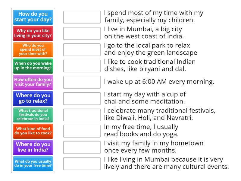 Wh questions - India - Match up