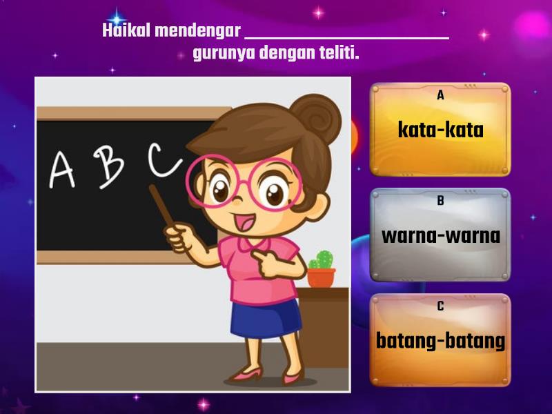 Lengkapkan Ayat Dengan Kata Ganda Penuh Yang Betul. - Quiz