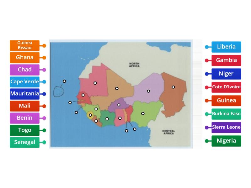 name any 3 countries from west africa