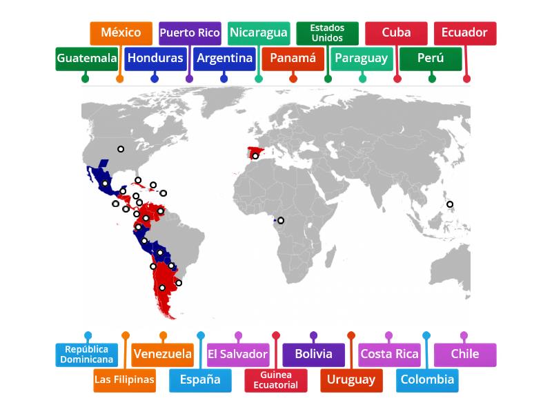 Paises Hispanohablantes Labelled Diagram 7344