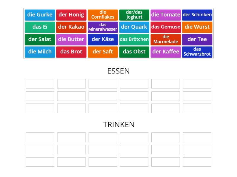 Sprawdzian Z Dzialu 5 Essen In Deutschland ESSEN IN DEUTSCHLAND - Group sort