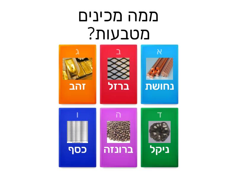מתכות? - חידון